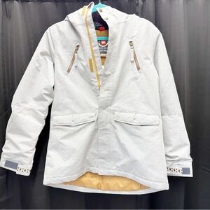 686 Kids Light Gray Hooded ski Jacket